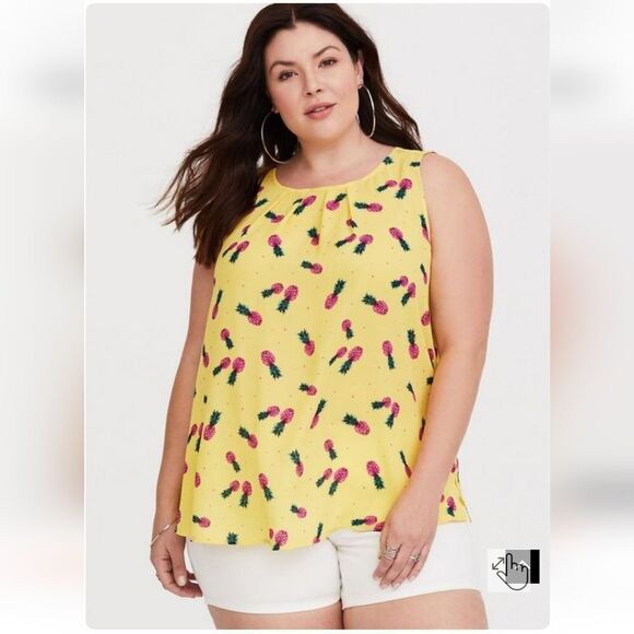 Torrid Yellow Pineapple Tank Top Sz 5x - Picture 1 of 6